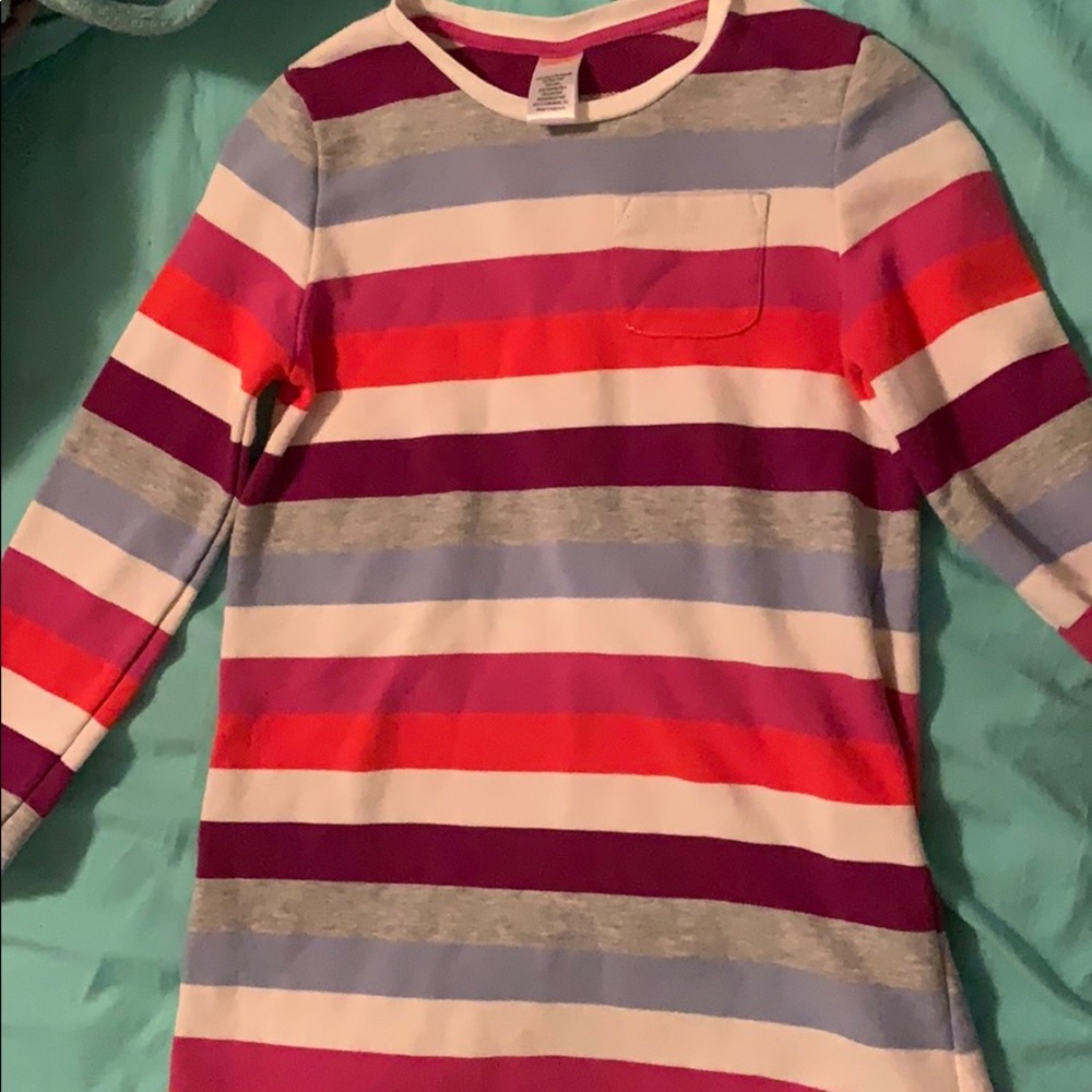 Striped multi colored t shirt dress